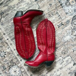 Vintage Abilene red western country cowgirl boots size 6.5